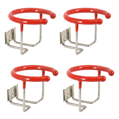 요트 해양 캠핑카 용 4 pcs 스테인레스 스틸 보트 컵 음료 홀더 좌석, 105x87mm, 레드