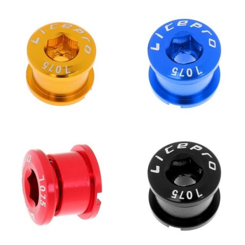 4PC MTB 도로 자전거 자전거 크랭크 팔 볼트 CNC 단일 크랭크셋 스크류 너트, 4 색, 8mm / 0.31inch, 7075 알루미늄 합금