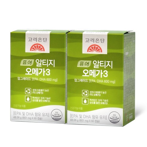 고려은단 퓨어 알티지 rTG 오메가3 업그레이드 60캡슐 리뷰후기