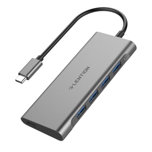 4 개의 USB 3.0 포트가있는 콜 CB-C31 USB C 허브 및 Type C 충전 어댑터 MacBook Pro 용 USB 3.0 13/15/16, {"패션의류/잡화 사이즈":"하나"}, 회색