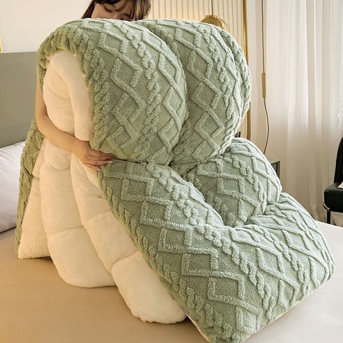 틴틴 겨울 양면 두꺼운 양털 이불 - 최고의 겨울 보온 제품!