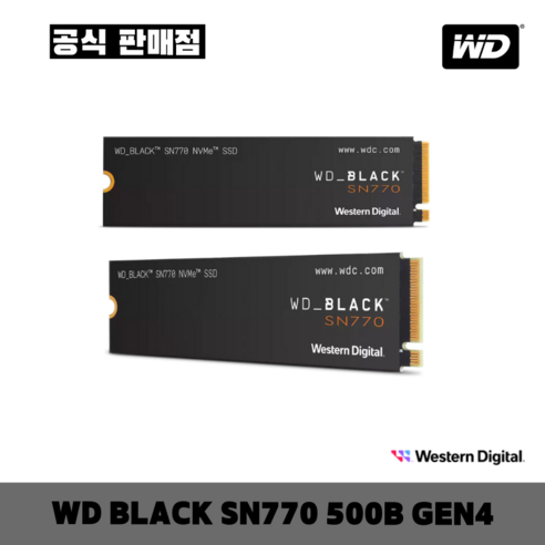 WD BLACK SN770 NVMe SSD, WDS500G3X0E, 500GB