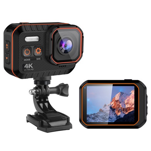 EKASN V40 액션캠 한글 버전 4K Wifi 터치스크린 방수 액션캠 자전거 오토바이 블랙박스, 블랙
