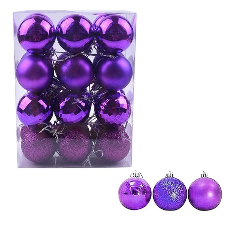 브랜드없음 40mm 크리스마스 크리스마스 트리 공 Bauble 집 매달려 집 파티 장식 장식, 보라색