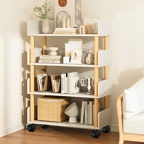 뷔이위이 책장 거실 서재 책꽂이 다용도 수납선반 4단