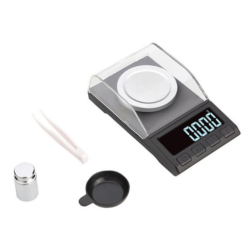USB 케이블이 있는 고정밀 포켓 밀리그램 쥬얼리 스케일 무게 핀셋이 있는 골드용 LCD 백라이트로 재장전, 4.3x2.5x0.6인치, 10g, ABS 플라스틱