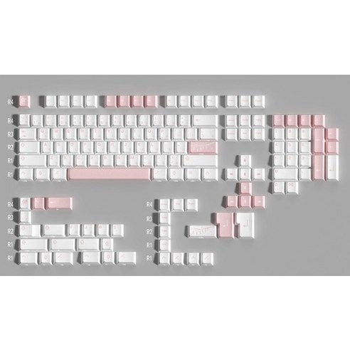키캡 키보드 keycaps 195 + 벚꽃 사쿠라 pbt 화이트 핑크 61 64 68, 일본어 버전