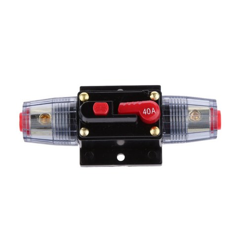 12V 24V 자동 해양 퓨즈 홀더 용 20A AMP 회로 차단기 수동 재설정, 40A, 다색, 금속