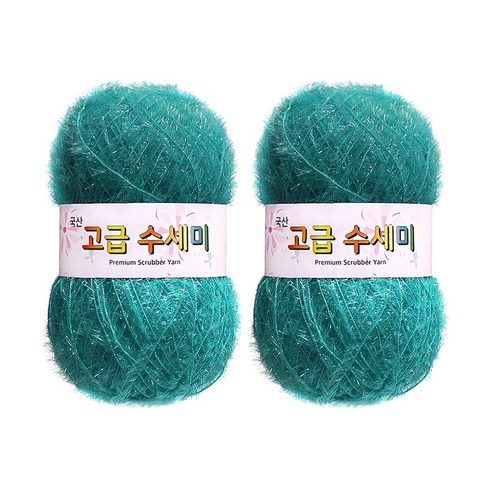 울클럽 별꽃수세미 만들기 DIY 고급수세미실 2볼세트, 111에메랄드