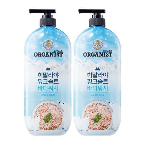 LG생활건강 오가니스트 히말라야핑크솔트 바디워시 포레스트민트 900ml x 2개