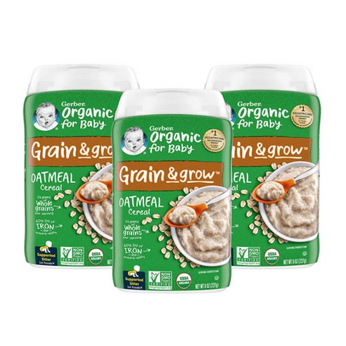 거버 싱글 그레인 시리얼 분말 어린이 미음 227g, 3개, 오트밀(Oatmeal)
