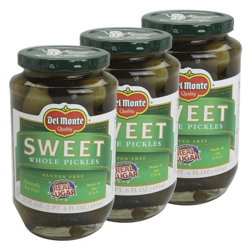 델몬트 스위트 홀 피클 글루텐 프리, 3개, 651ml