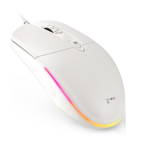 YJQ 젤리 빗 USB 유선 마우스 RGB 백라이트 광학 자동 컴퓨터 마우스 1600 인치 당 점 사무실 및 홈 마우스 Windows PC 노트북 데스크탑, WHITE, 하나