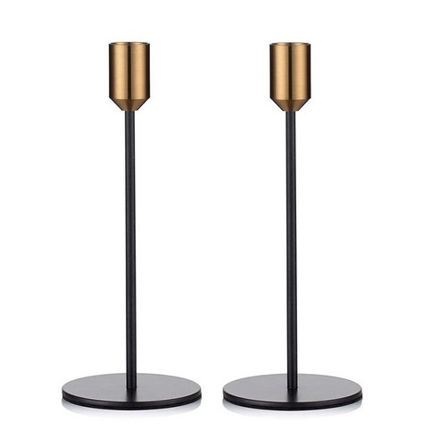 2 PCS Dinning Candlestick 홀더 중심 테이블 장식 캔들 홀더 싱글 헤드 테이퍼 캔들 홀더, 하나, 보여진 바와 같이