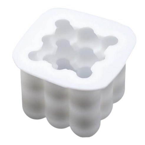 3D 촛불 실리콘 금형 DIY 촛불 금형 수제 비누 금형 DIY 공예 수공예품 촛불 장식 만들기, 8x8x6cm, 화이트