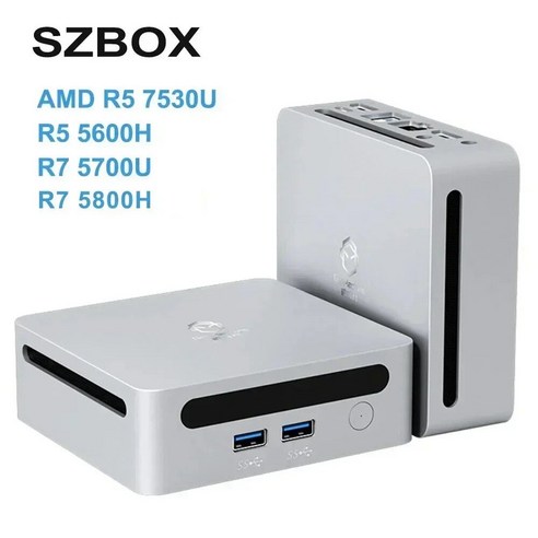 SZBOX AMD 라이젠 미니 PC 윈도우11 프로 DDR4 3200MHz NVME SSD WiFi6 BT 5.2 게이밍 컴퓨터, R7 5800H, 16GB 1TB