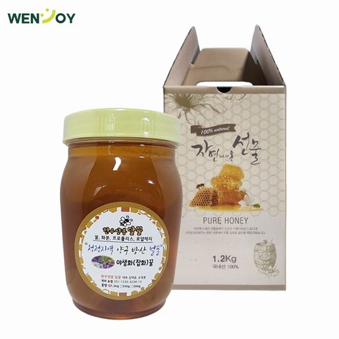 강원도 천연 벌꿀 100% 현우양봉달꿀 야생화꿀 가정용 실속형, 1개, 1.2kg