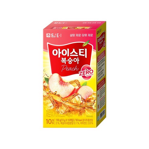 담터 복숭아 아이스티 제로, 4개, 10개입, 13g 아이스티복숭아맛