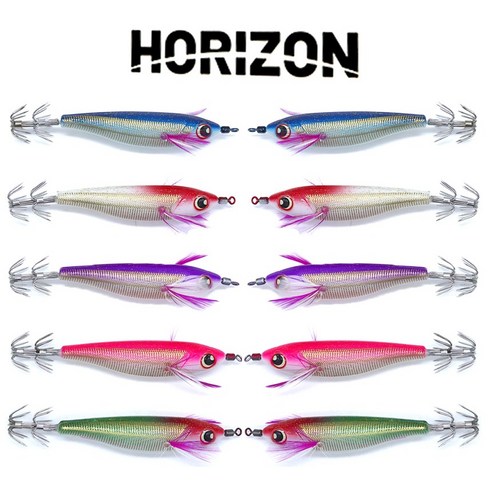 HORIZON 골든 레이저 에기 문어 갑오징어 쭈꾸미 5개 10개 세트, 70mm, 10p, 핑크