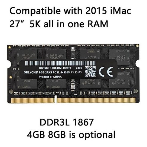 애플 올인원 컴퓨터 메모리 램 2015 아이맥 5K 27 인치 16GB 8GB 32GB DDR3 1600 1867 호환, 08 8GB DDR3L 1600 아이맥27인치 Best Top5