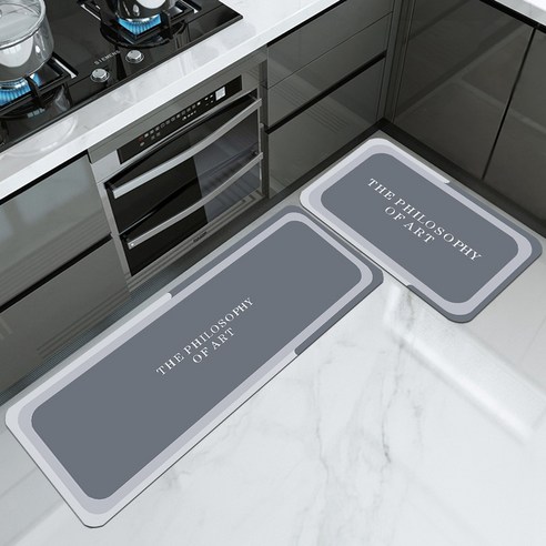 피노블릭 2종세트 주방매트 빨아쓰는 소프트 규조토 착시 3D 입체 욕실 발매트