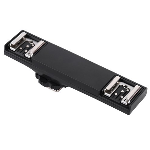 니콘 DSLR 카메라용 듀얼 핫슈 플래시 스피드라이트 브래킷 스플리터, 10*2.8*2.6cm/3.9 x1.1x1.0inch, 블랙, ABS