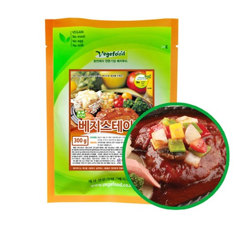 콩단백스테이크 콩스테이크 비건푸드 완전채식 간편한조리 냉동채식식품 콩단백스테이크/채식푸드/완전채식/냉동채식식품/콩고기스테이크/간편한조리, 1개, 300g