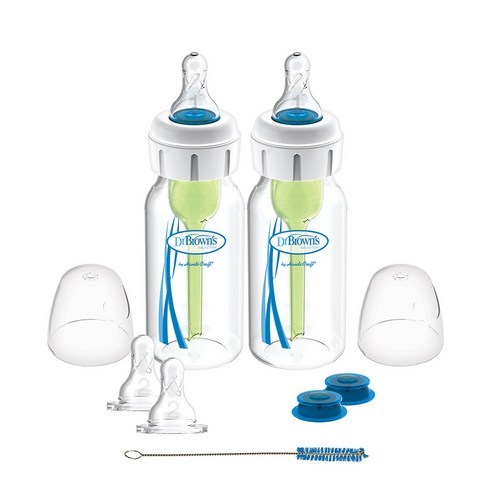 닥터브라운 미국산 구순구개열 특수젖병 120ml 트윈팩 배앓이 방지-젖꼭지2개 특수밸브2개, 1개