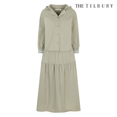 더틸버리 레터링 밴딩 후드 셔츠 원피스 TN4M0OP54