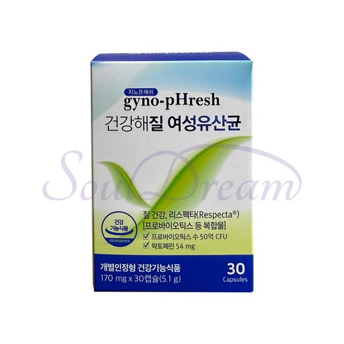 지노프레쉬 건강해질 여성유산균 5.2g, 30정, 1개