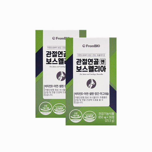 비타민D 아연 셀렌 망간 마그네슘 보스웰리아추출물 FromBIO 관절연골엔 보스웰리아 60정