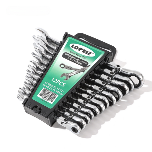 LOPEIZ 로페이즈 플렉시블 기어라쳇랜치 스패너세트 12PCS, 1개