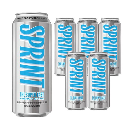 클룹 스프린트 에너지 애플블라스트 제로, 6개, 500ml