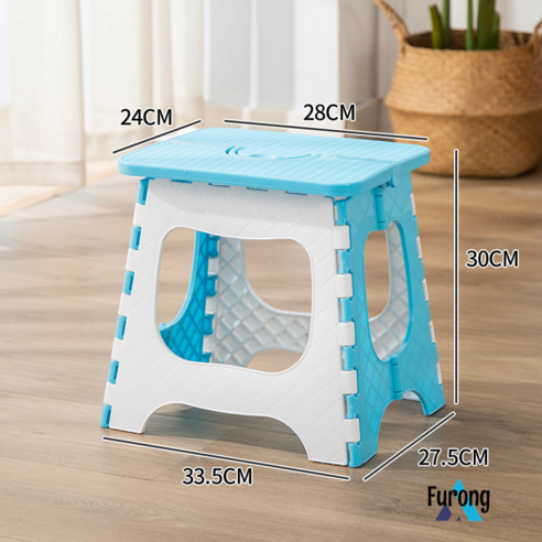 접이식 의자 휴대용 야외 의자 벤치 휴대용, 북유럽 하늘 푸른 높이 30cm