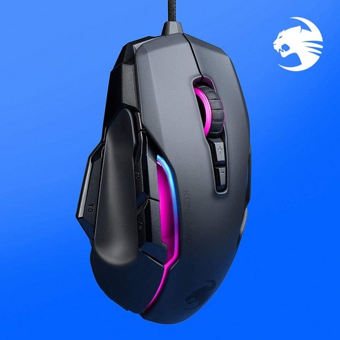 로캣 KONE AIMO Remastered RGB 게이밍 유선마우스, BLACK