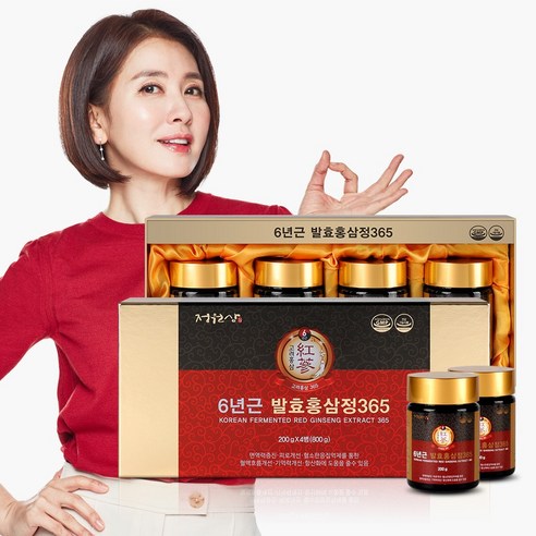 정원삼 6년근 발효홍삼정365 + 쇼핑백, 200g, 4개