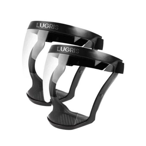 루그리 방호용 공사용 페이스 쉴드 고글 투명 마스크 2P, 1개입, 4개, 블랙