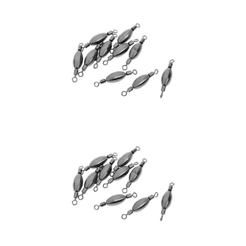 20x 구리 낚시 스위블 싱커 배럴 스위블 커넥터, 실버