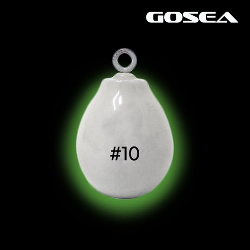 GOSEA 야광 물방울 봉돌 회전 도래 고리 추 쭈꾸미 문어 낚시 싱커, 1개, 10개입