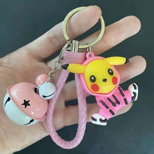 창의 만화 열쇠 고리 작은 선물 열쇠 고리, 핑크 피카츄., 1 건