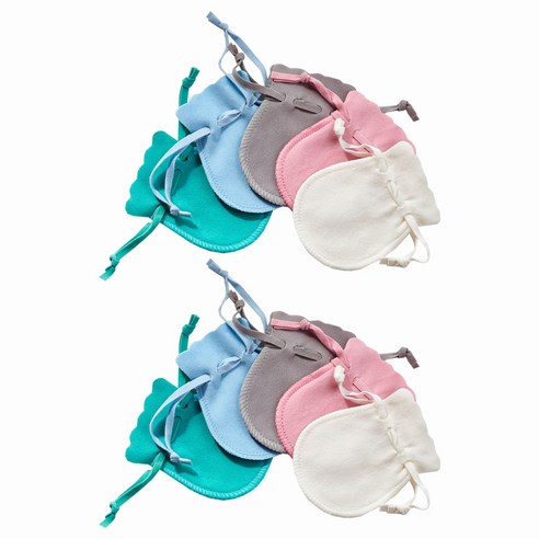 10pcs 스웨이드 미니주얼리파우치 반지주머니 7*9cm, 민트+하늘+그레이+핑크+화이트, 5세트