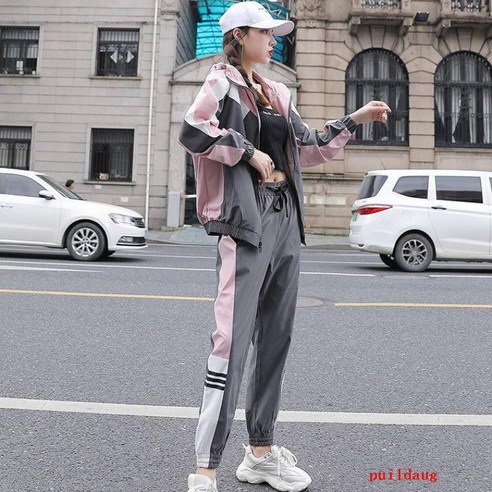 봄과 가을 스포츠 정장 여성의 봄과 가을 패션 레저 투피스 세트