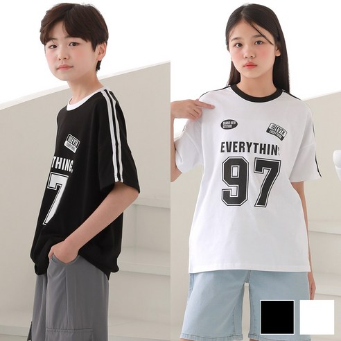 제이키드주니어 트랙오버핏반팔티 주니어의류 초등학생옷 반팔티셔츠 주니어티 남아 여아 남자 여자