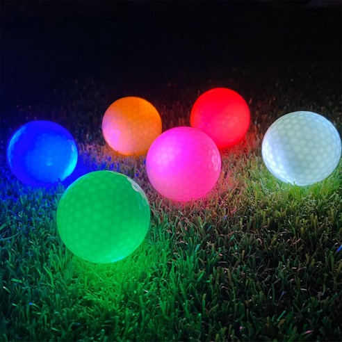 LED 발광 골프공 6종 세트, 화이트, 그린, 핑크, 오렌지, 레드, 블루, 6개, 1개 led골프공 LED 발광 골프공 6종 세트, 화이트, 그린, 핑크, 오렌지, 레드, 블루, 6개, 1개 led골프공