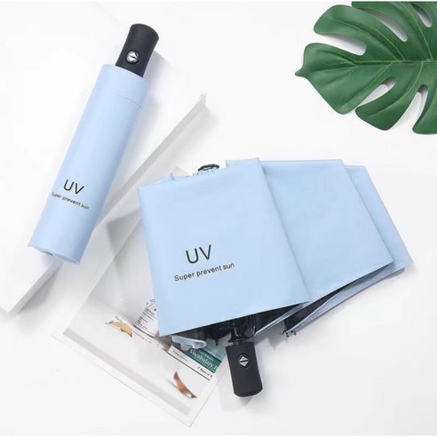 우아한클릭 튼튼한 접는 UV 자외선차단 암막 3단 자동 양산 우산 우양산