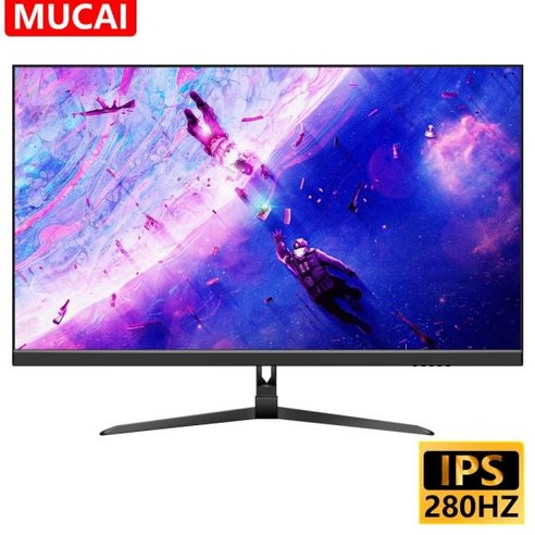 MUCAI-27 인치 모니터 240Hz LCD 디스플레이 PC IPS 280Hz HD 데스크탑 게이머 컴퓨터 화면 평면 패널 HDMI 호환 DP 1920x1080, 01 27 Black 280Hz, 01 EU 플러그, 01 CHINA