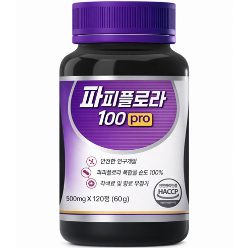 파피플로라 100 프로 대용량 식약청 100% haccp 인증, 6개, 120정