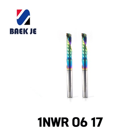 백제 1NWR 6MM 샹크 DLC코팅 역날 초경 엔드밀 1F DOWN CUT 하드우드, 2개