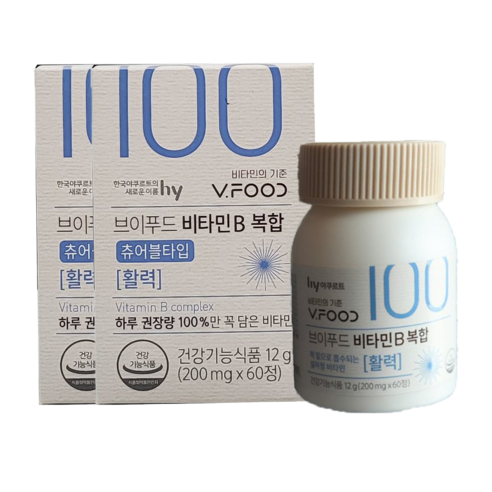 한국야쿠르트 브이푸드 비타민B 복합, 2개, 60정