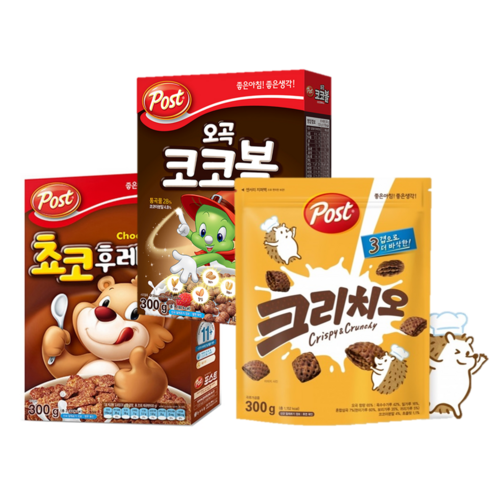 [시리얼] 3종 코코볼 300g 쵸코후레이크300g 크리치오300g, 1개